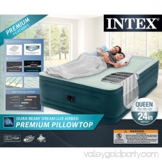Intex Queen 24 Dream Lux Premium Pillowtop Airbed Mattress with Built-in Pump 565709098